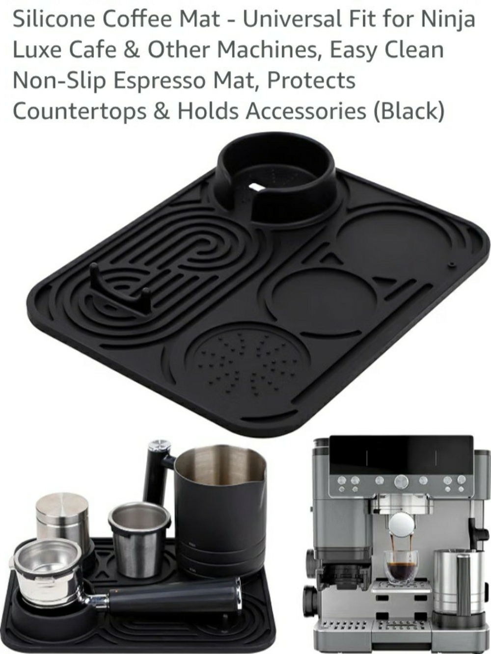 Silicone Coffee Mat for Espresso Machines - Black